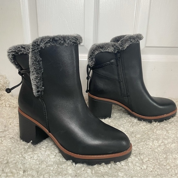 NATURALIZER NWOB Black Valene Heeled Waterproof Leather Boots 6.5 - Picture 1 of 8